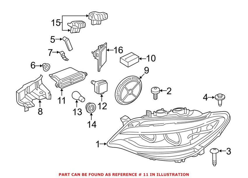 BMW High Intensity Discharge Headlight Control Module - Front 63117363090